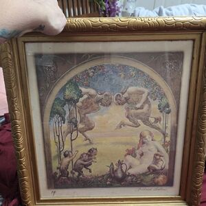 Framed Mythological Art Print with Gold Frame